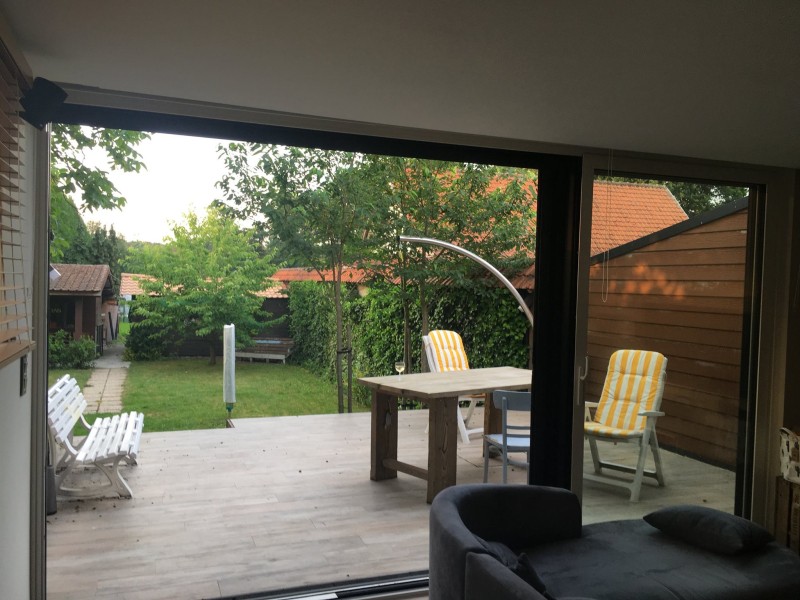 Driedelig schuifraam binnenzicht open