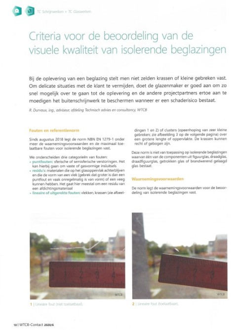 Aanvaardingscriteria glas