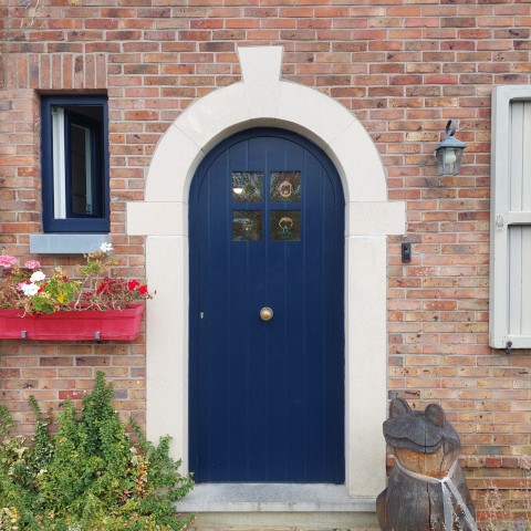 Nieuwe PVC voordeur in blauw